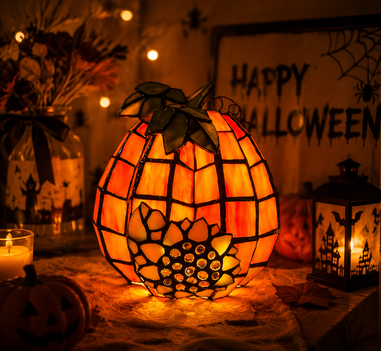 Halloween Pumpkin LED Light | Spooky Jack-O’-Lantern Atmosphere Lamp for Home Decoration（副本）