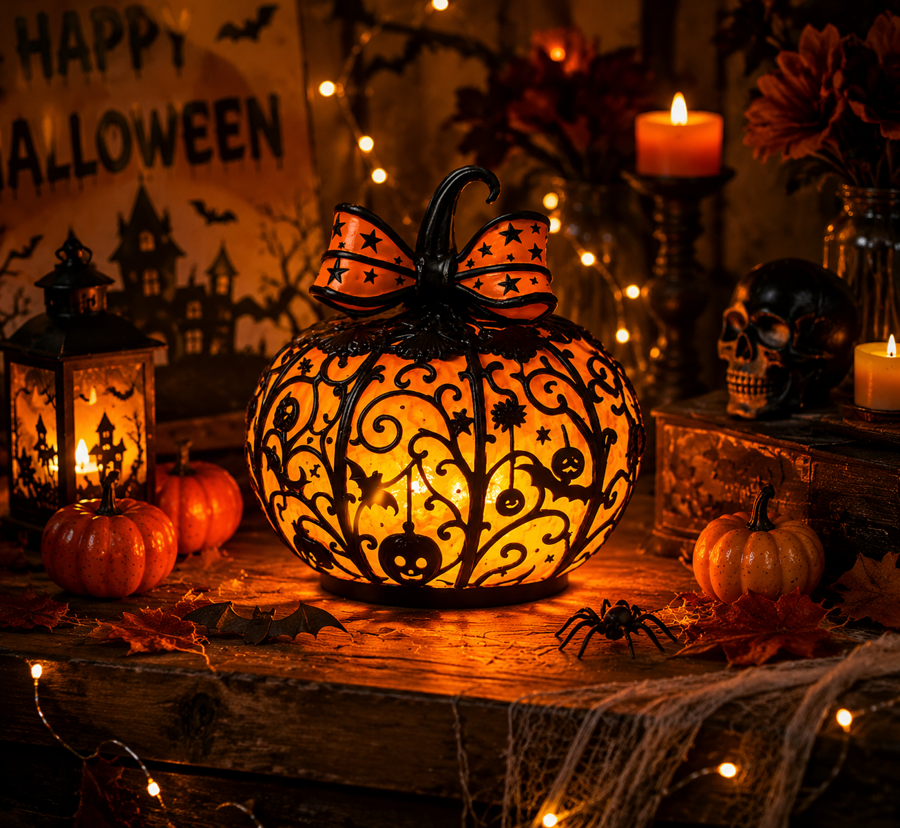 Halloween Pumpkin LED Light | Spooky Jack-O’-Lantern Atmosphere Lamp for Home Decoration（副本）