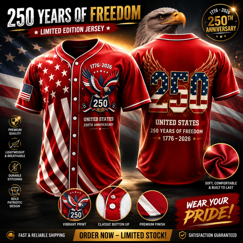 🇺🇸 250th Anniversary Freedom Baseball Jersey – 1776–2026 Limited Edition