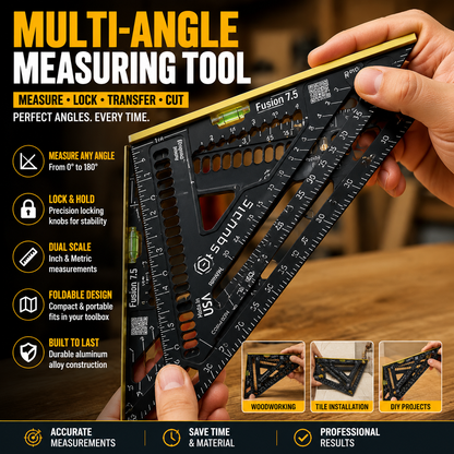 📐 AngleMaster™ | Foldable Multi-Angle Measuring Tool for Perfect Cuts Every Time