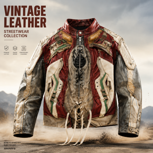🔥 kalu.putic original-imitation-Stand Out in Every Street – Vintage Patchwork Leather Jacket（FREE SHIPPING)