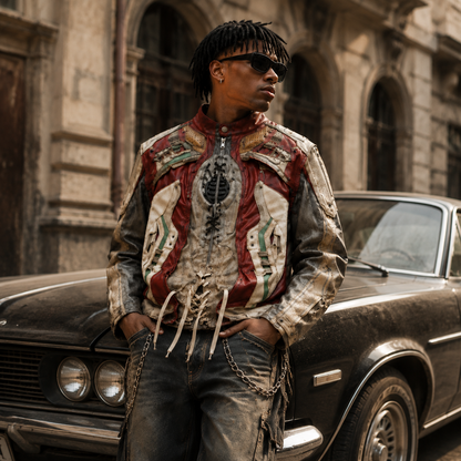 🔥 kalu.putic original-imitation-Stand Out in Every Street – Vintage Patchwork Leather Jacket（FREE SHIPPING)