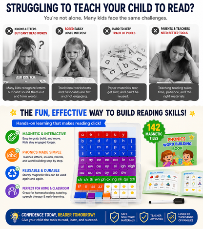 🧠 My Child Finally Started Reading! – Magnetic Phonics Learning Tiles Set