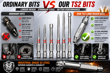 🔥 Professional S2 Steel Long Reach Security Torx Bit Set  Extended Reach • Precision Fit • Built for Professionals