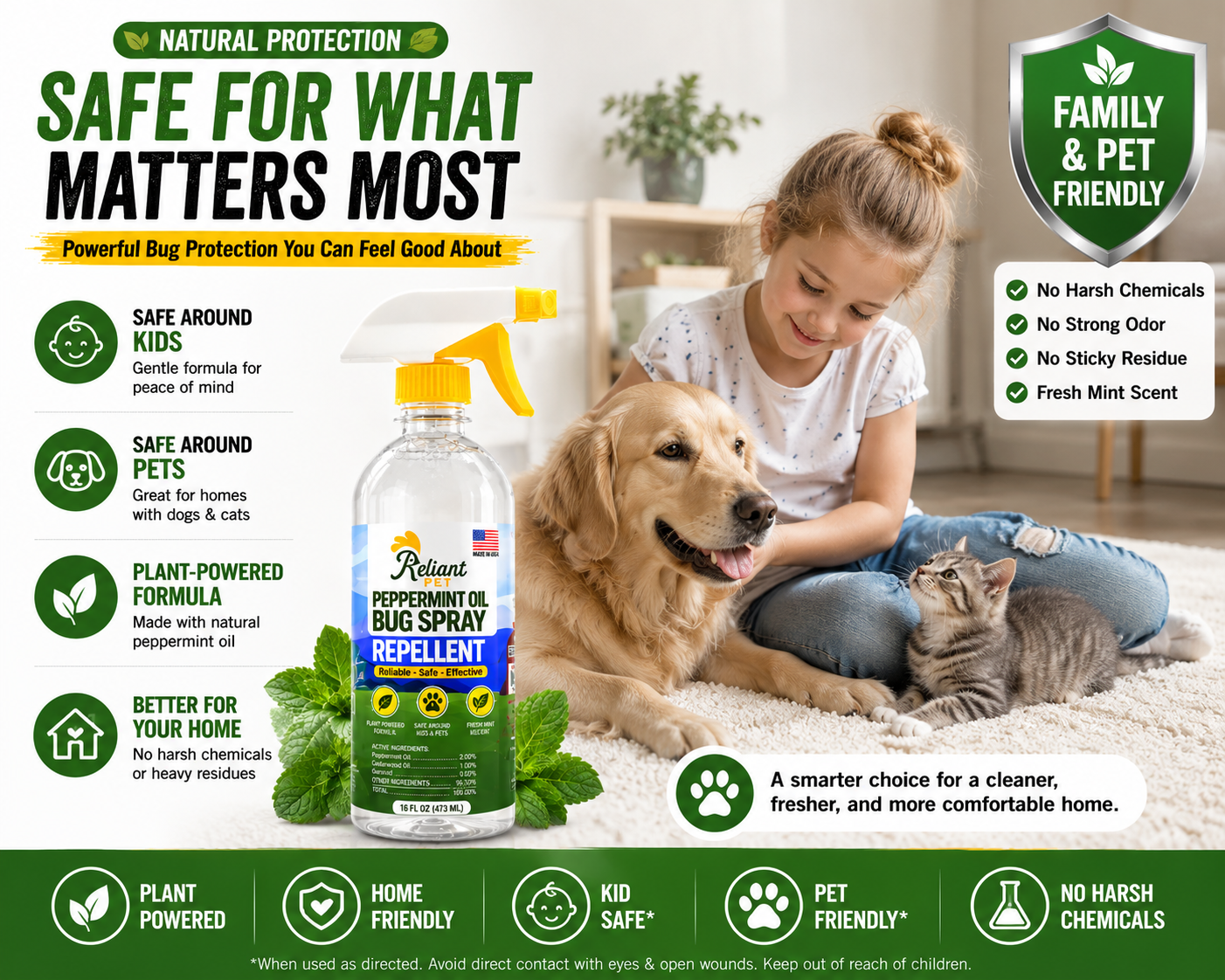 🌿 Peppermint Shield™ Natural Bug Repellent Spray  Keep Bugs Away Without Harsh Chemicals