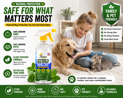 🌿 Peppermint Shield™ Natural Bug Repellent Spray  Keep Bugs Away Without Harsh Chemicals