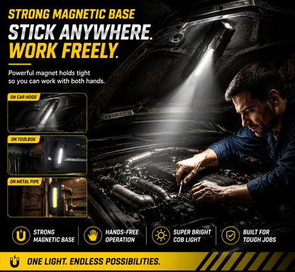 Magnetic Pocket Work Light – Hands-Free Lighting for Repairs, Camping & Emergencies