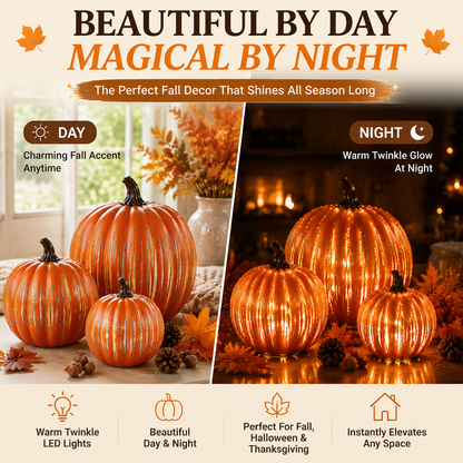 🎃 Twinkle Pumpkin Decor – Cozy Fall LED Light for Halloween, Thanksgiving & Autumn Home Decoration