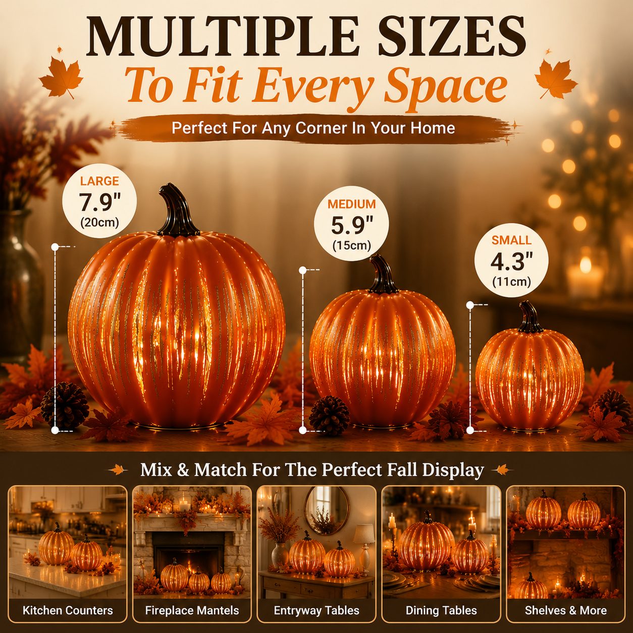 🎃 Twinkle Pumpkin Decor – Cozy Fall LED Light for Halloween, Thanksgiving & Autumn Home Decoration