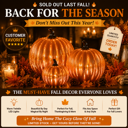🎃 Twinkle Pumpkin Decor – Cozy Fall LED Light for Halloween, Thanksgiving & Autumn Home Decoration