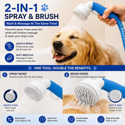 Stop Struggling at Bath Time – Flexible Pet Shower Hose Attachment