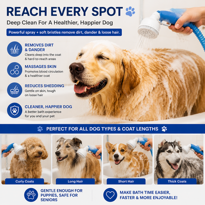 Stop Struggling at Bath Time – Flexible Pet Shower Hose Attachment