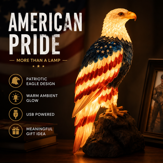 American Eagle Lamp – Patriotic Home Decor Light for Veterans & Patriotic Families