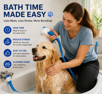 Stop Struggling at Bath Time – Flexible Pet Shower Hose Attachment