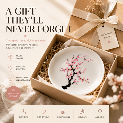 🌸 Magic Bloom Color-Changing Ceramic Plate