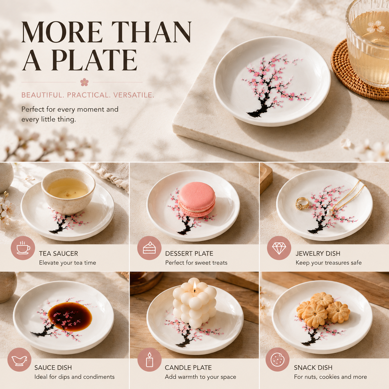 🌸 Magic Bloom Color-Changing Ceramic Plate