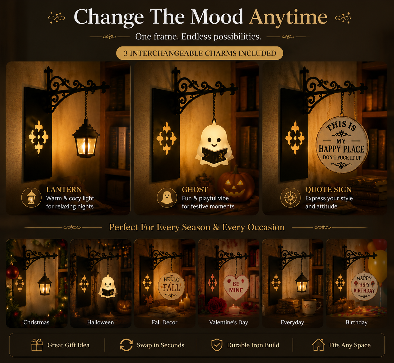 ✨ Mini Hanging Lantern Book Nook Light – Cozy Ambient Shelf Decor for Reading & Bedroom Atmosphere