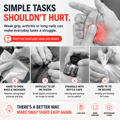 🧤 Hands-Free Grip Assist Tool – Arthritis & Weak Hand Strength Daily Living Aid Clip