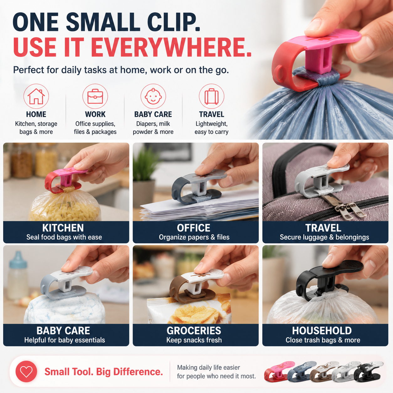 🧤 Hands-Free Grip Assist Tool – Arthritis & Weak Hand Strength Daily Living Aid Clip