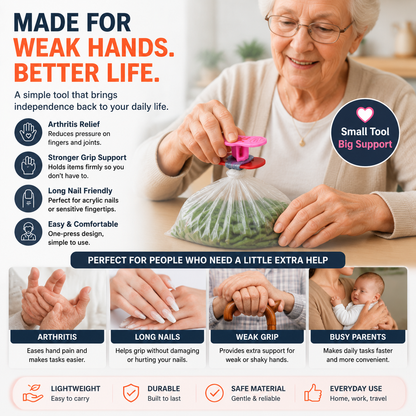 🧤 Hands-Free Grip Assist Tool – Arthritis & Weak Hand Strength Daily Living Aid Clip