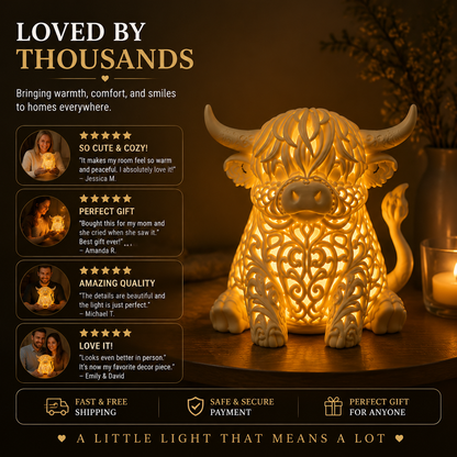 🐮 Highland Cow Candle Holder – Cozy Home Decor Ambient Light for Warm & Relaxing Room Atmosphere