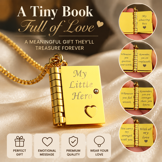 💌 Message Book Necklace – Emotional Mini Story Pendant Gift for Daughter, Mom & Loved Ones