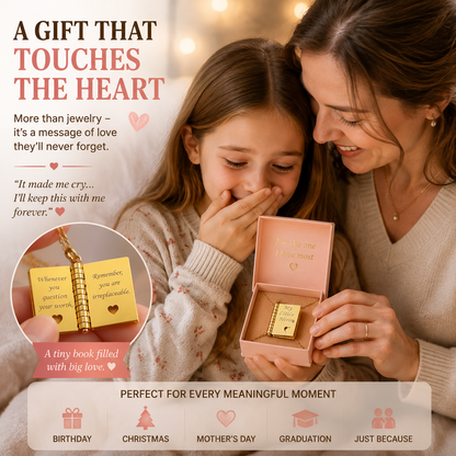 💌 Message Book Necklace – Emotional Mini Story Pendant Gift for Daughter, Mom & Loved Ones
