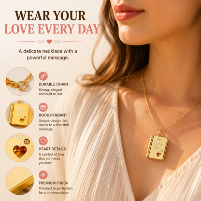 💌 Message Book Necklace – Emotional Mini Story Pendant Gift for Daughter, Mom & Loved Ones