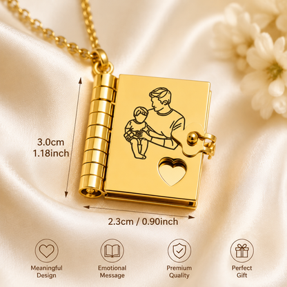 💌 Message Book Necklace – Emotional Mini Story Pendant Gift for Daughter, Mom & Loved Ones