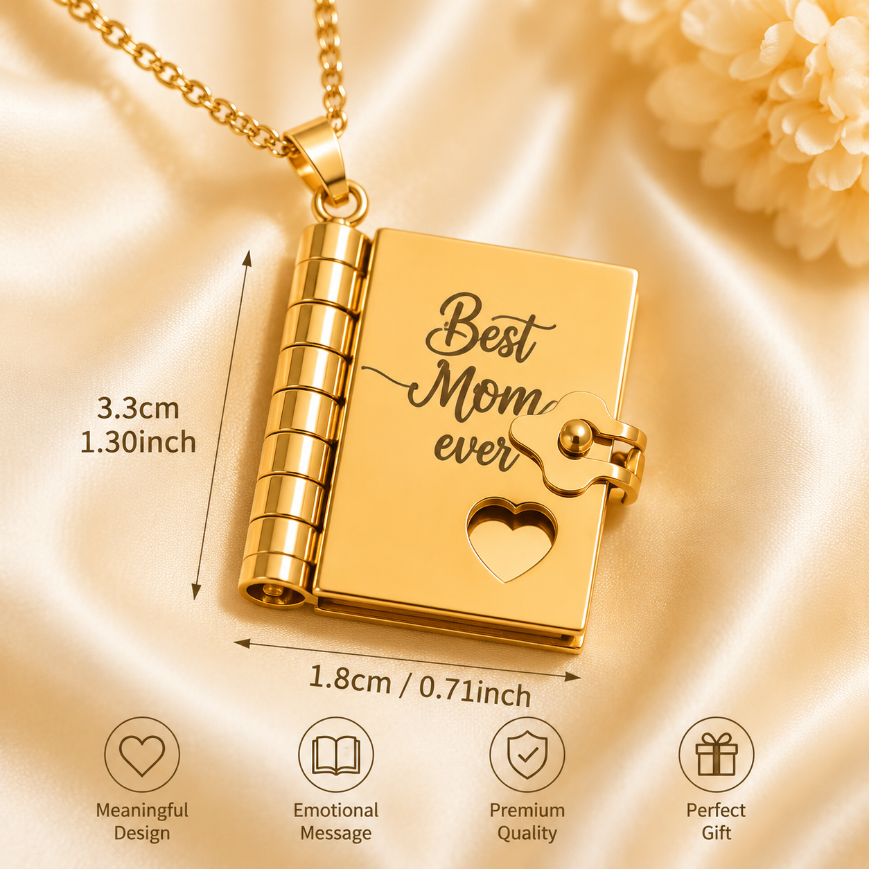 💌 Message Book Necklace – Emotional Mini Story Pendant Gift for Daughter, Mom & Loved Ones