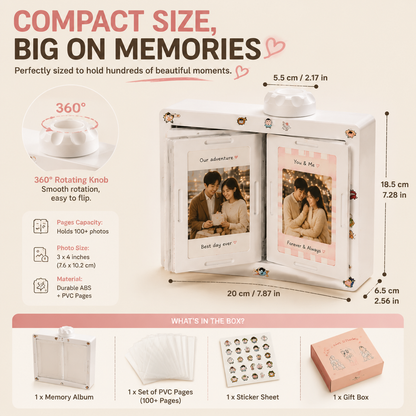 💌 Memory Album Scrapbook – Handmade Emotional Photo Book Gift for Couples, Family & Loved Ones