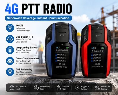 4G PTT Radio – Long-Distance Communication Up to 5000KM, Portable Walkie-Talkie for Teams & Outdoor Use