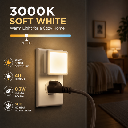 Smart Plug-In LED Night Light with Auto Sensor(4Pcs)
