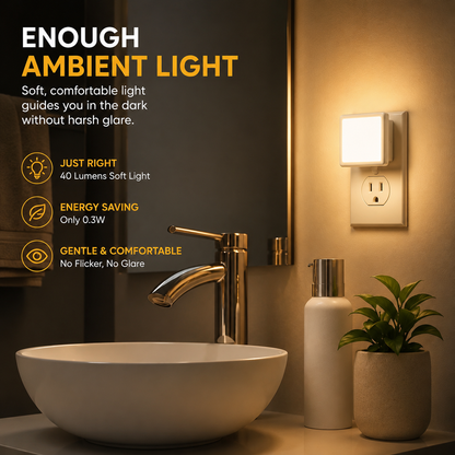 Smart Plug-In LED Night Light with Auto Sensor(4Pcs)