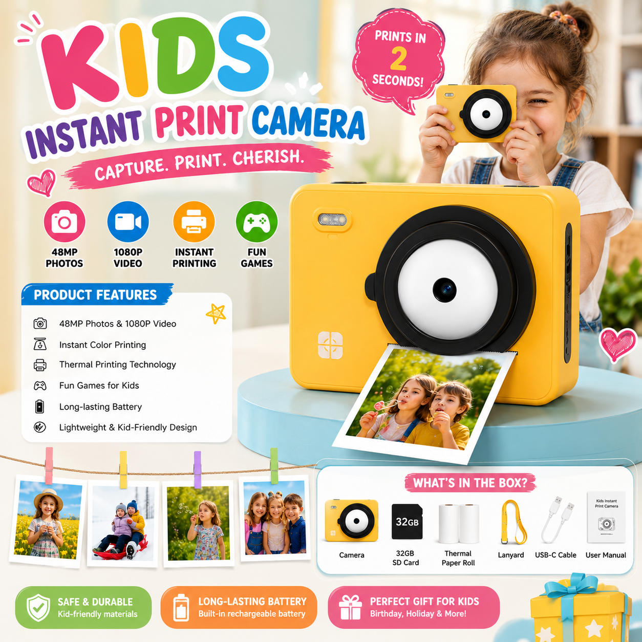 KidsSnap™ Instant Color Print Camera