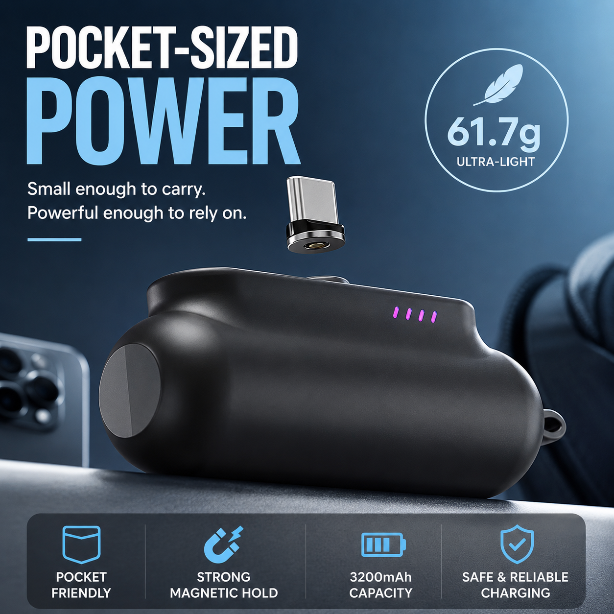 🔋 Never Run Out of Battery Again™ | Snap-N-Charge 3.0 Magnetic Power Bank