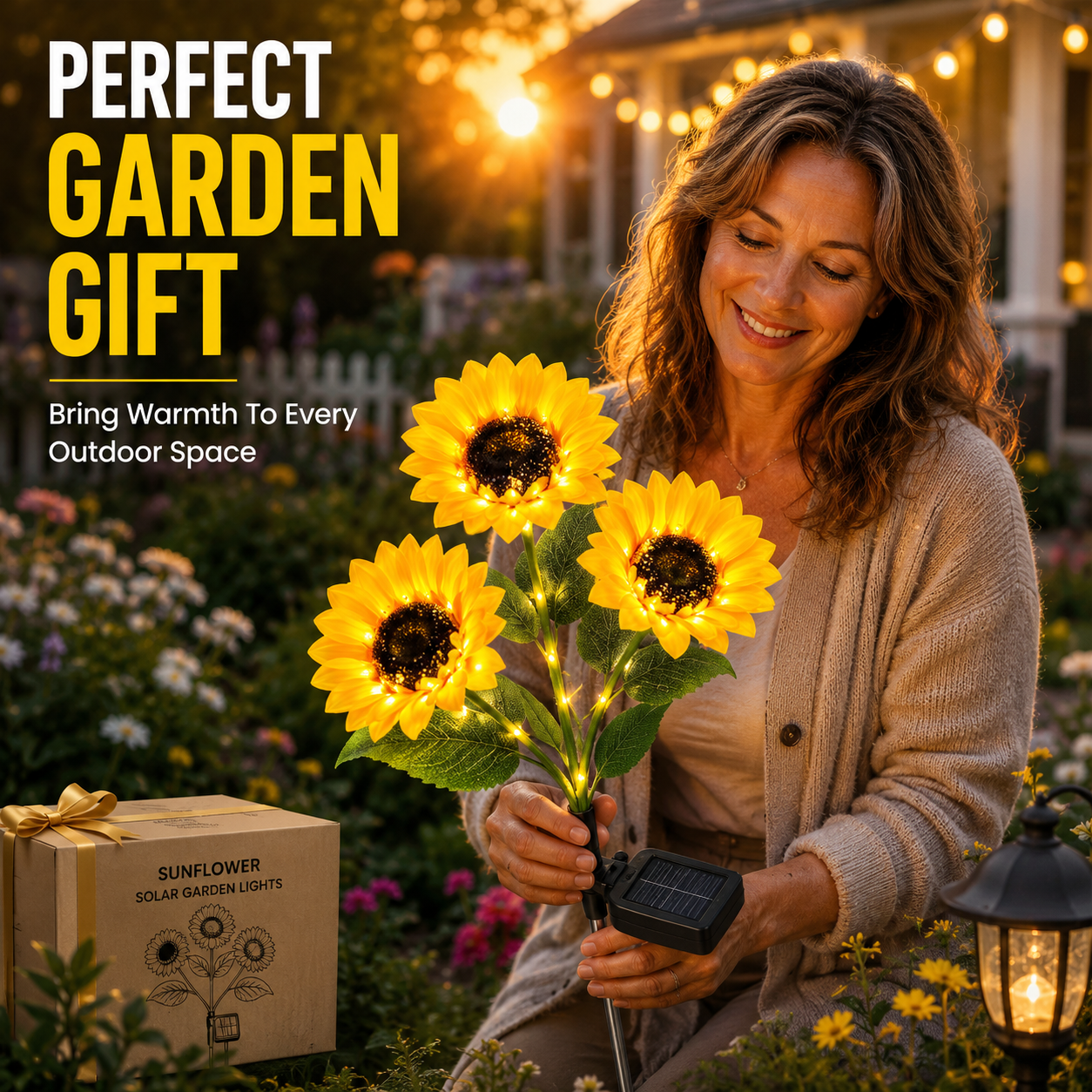 2026 Upgraded Sunflower Solar Garden Lights Outdoor