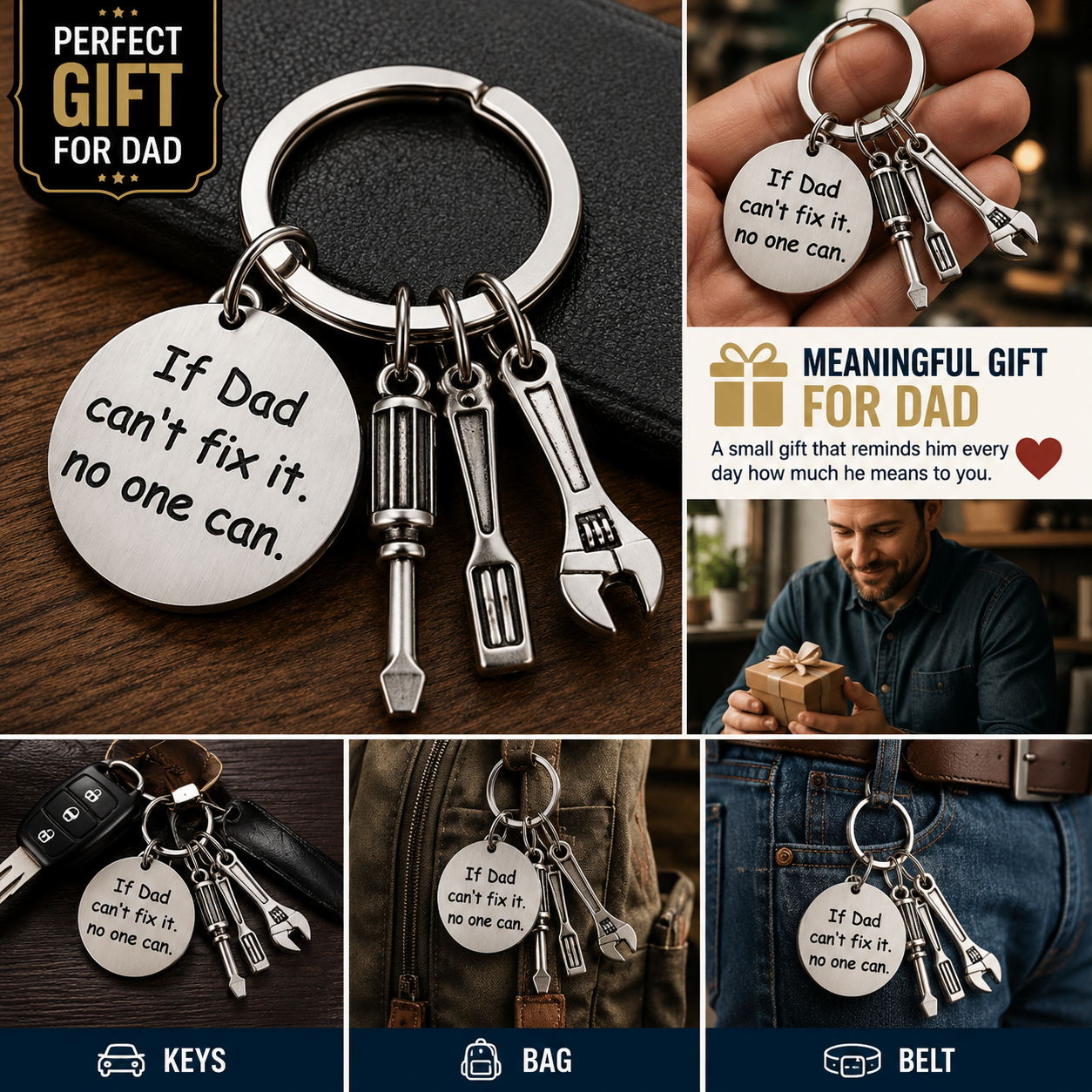 If Papa Can't Fix It Keychain™ | Meaningful Gift For Dad & Grandpa