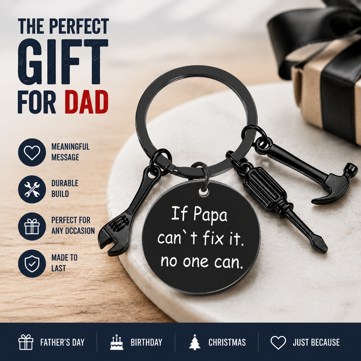 If Papa Can't Fix It Keychain™ | Meaningful Gift For Dad & Grandpa