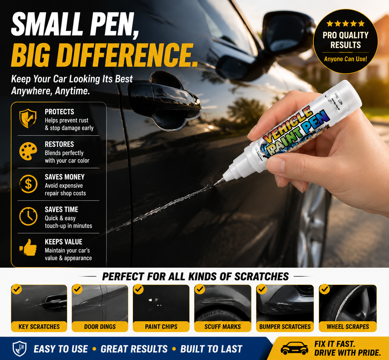 🚗 Car Scratch Repair Pen – Quick Touch Up Paint For Car Scratches