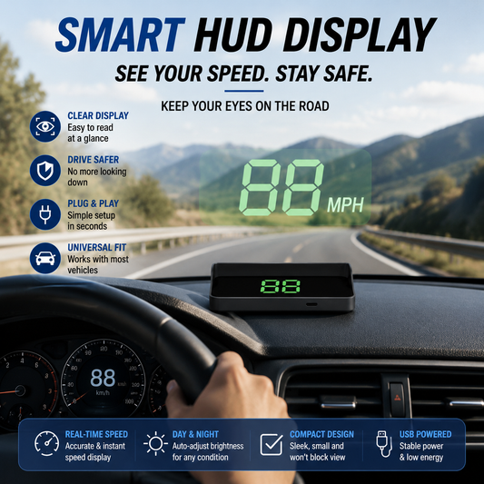 🔥 50% OFF TODAY |🚗 GPS Head Up Display – Smart Car HUD Speed Projection System