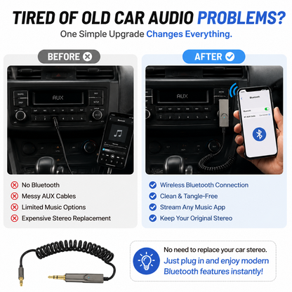 🚗 Retractable Bluetooth AUX Cable Adapter – Wireless Car Audio Upgrade