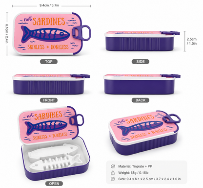 🐟 Vintage Sardine Tin Jewelry Box – Cute Mini Travel Jewelry Organizer