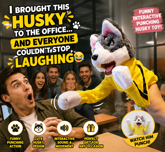 🥊 Funny Punching Husky Toy – Interactive Plush Dog Gift For Endless Laughs