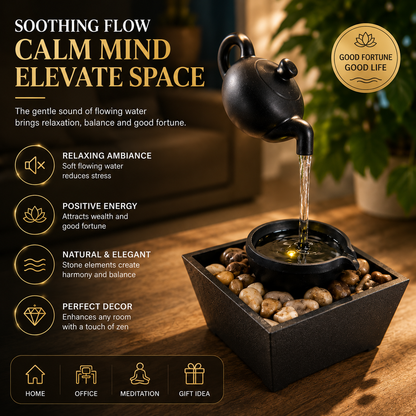 💧 ZenFlow Tabletop Water Fountain – Relaxing Indoor Desktop Water Feature for Home & Office