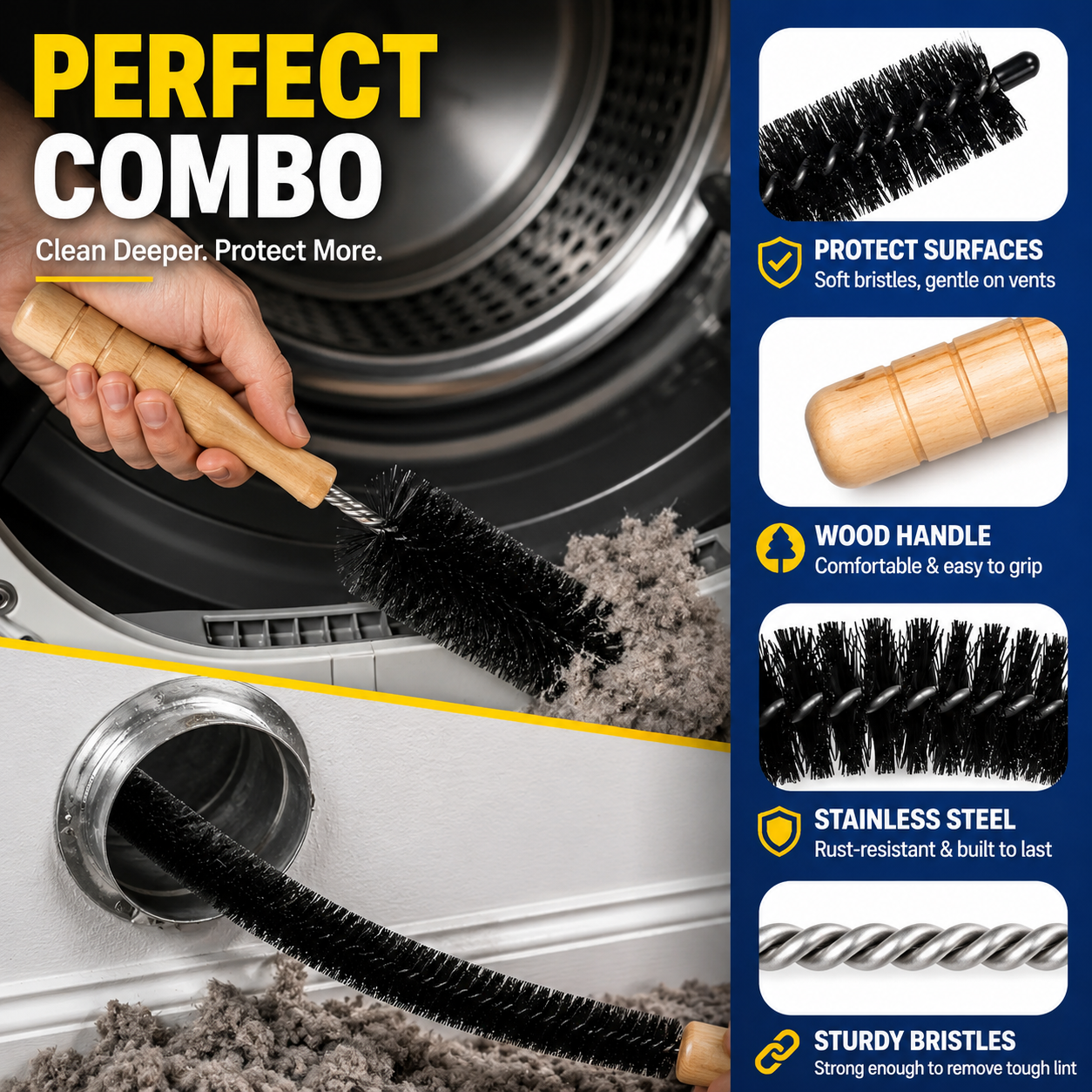 Dryer Vent Cleaner Kit | Deep Lint Vacuum Attachment
