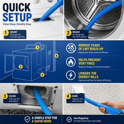 Dryer Vent Cleaner Kit | Deep Lint Vacuum Attachment