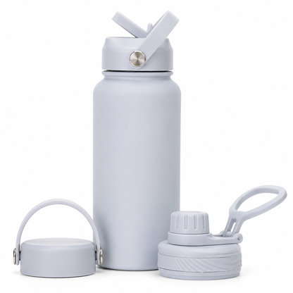 🥤 3-in-1 Insulated Stainless Steel Water Bottle – 3 Lids for Every Adventure