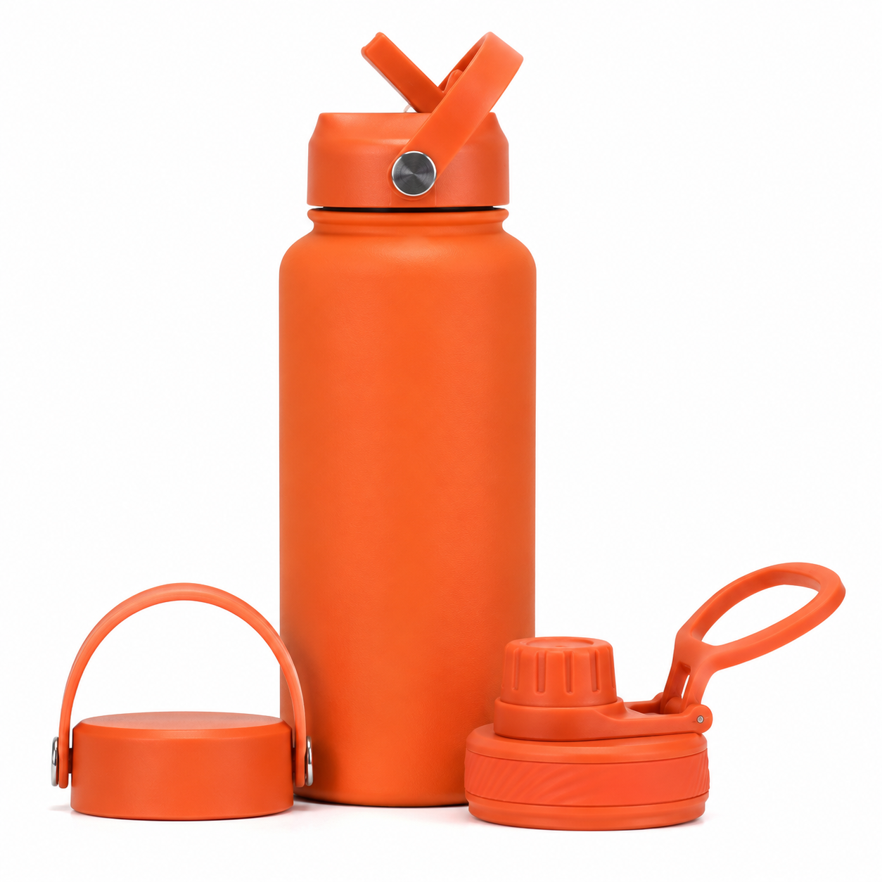 🥤 3-in-1 Insulated Stainless Steel Water Bottle – 3 Lids for Every Adventure