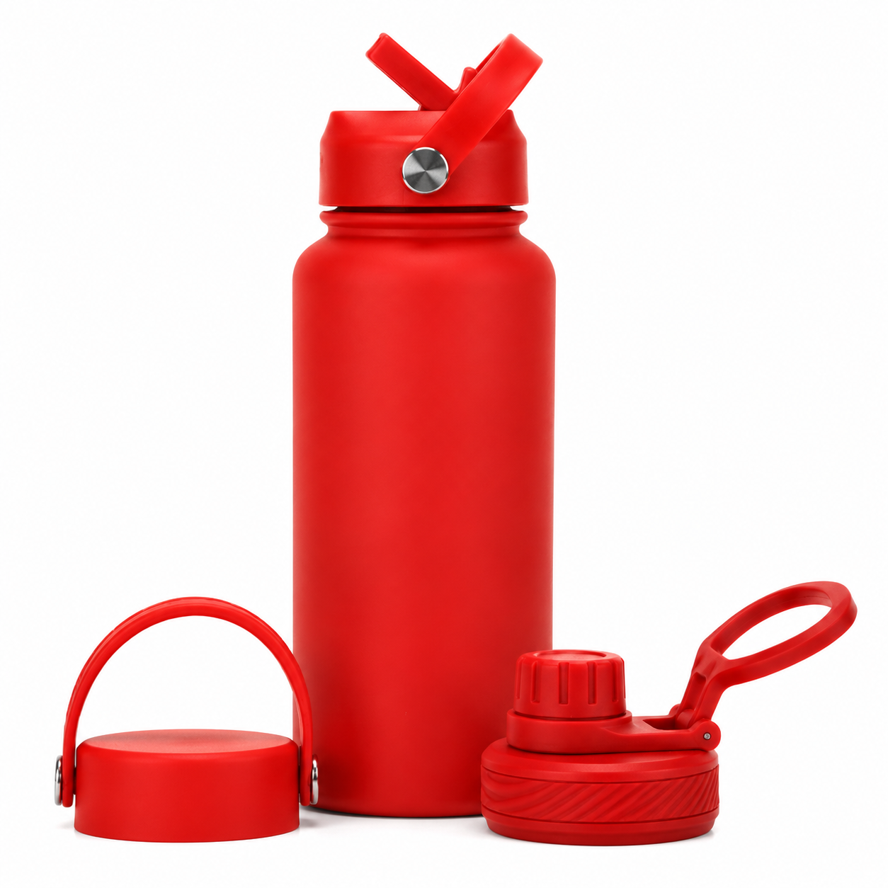 🥤 3-in-1 Insulated Stainless Steel Water Bottle – 3 Lids for Every Adventure